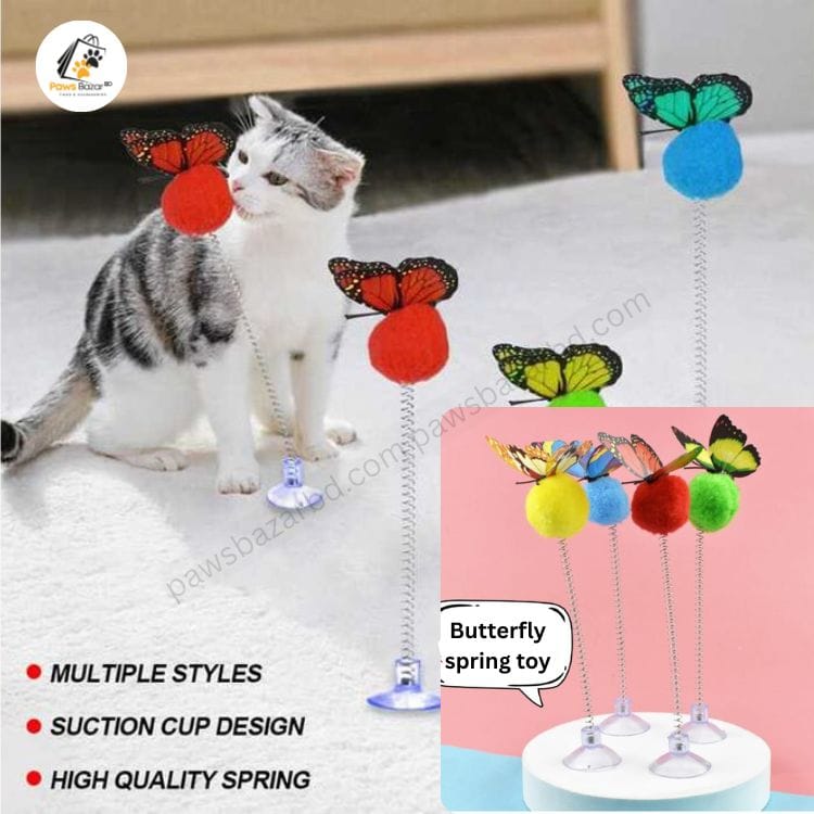 Butterfly Succer Spring toy for pet Cat