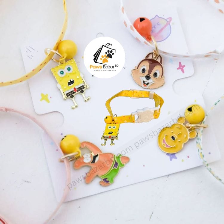 Cat Cute Collar cartoon D-Ring with bell Korean style