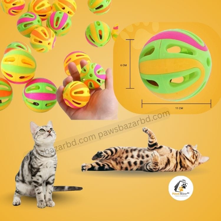 Cat Toy Plastic Jhunjhuni Ball Random Color