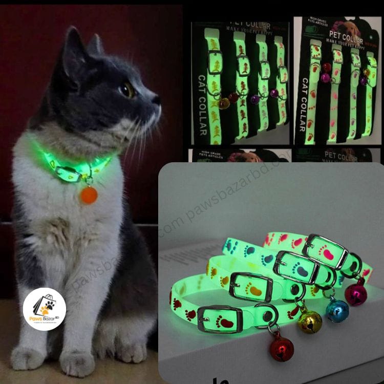 Radium Belt Cat Collar With Bell adjustable