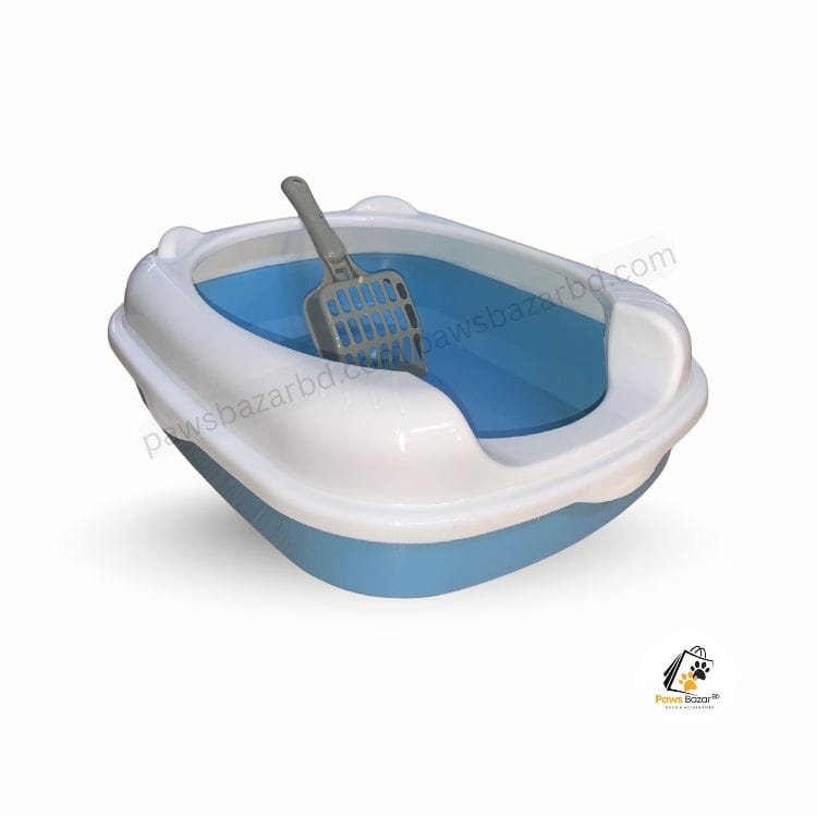 Litter Box Small with Scoop for Cat Puppy Rabbit blue